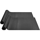 VEVOR Floor Mats, 2 Rolls x 14.7 x 3.6 Ft PVC Flooring Roll, Non-Slip Diamond Texture, 106.56 sq.ft Covering Space, Black Mats for Under Cars, Garage Industry Gym