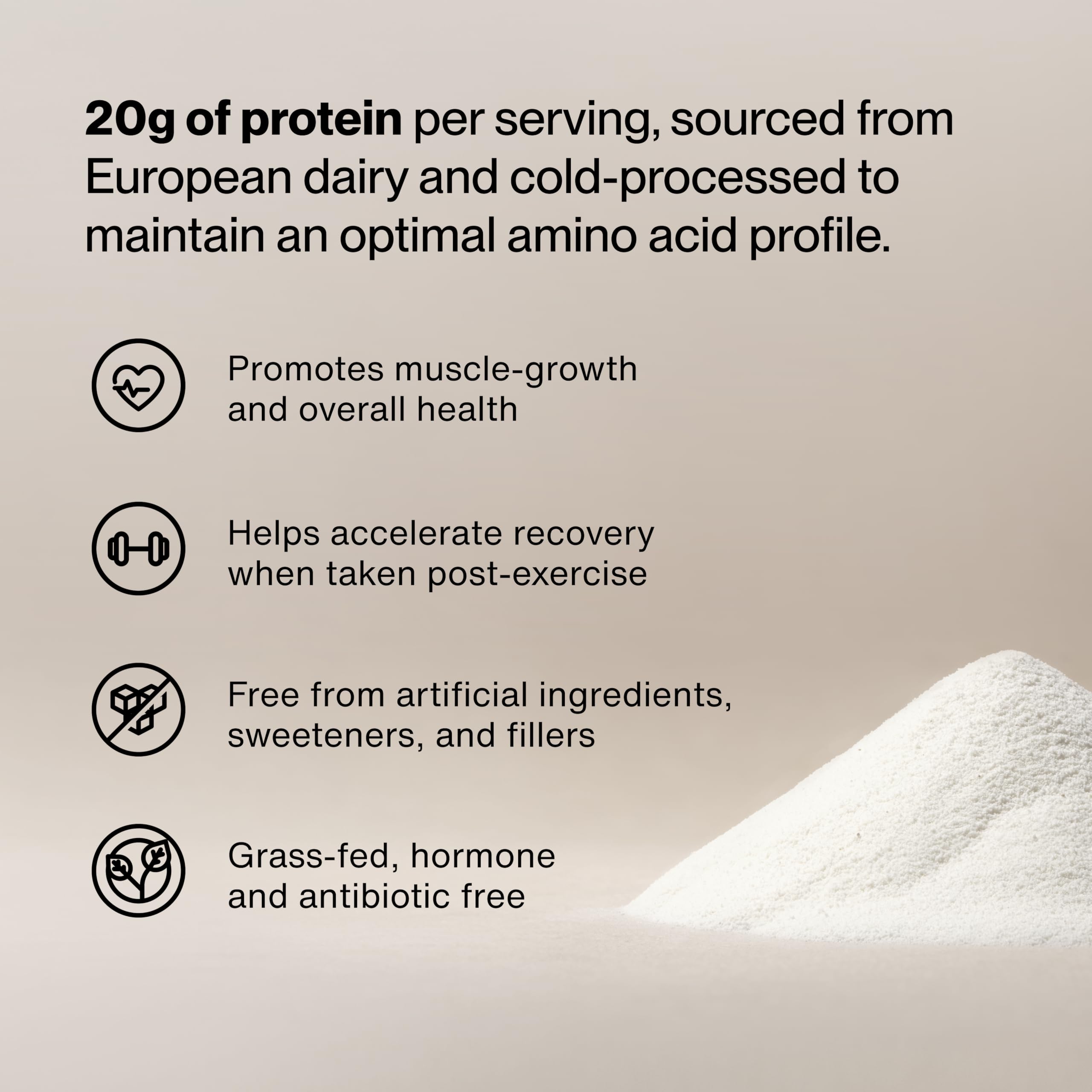 Momentous Essential Grass-Fed Whey Protein Powder - 20 g Whey Isolate Protein - NSF Certified for Sport - Gluten-Free - 24 Servings for Essential Everyday Use - Vanilla - Package May Vary