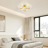 Comely Modern LED Ceiling Light 30W 3375LM 4500K Gold Floral Living Room view 2