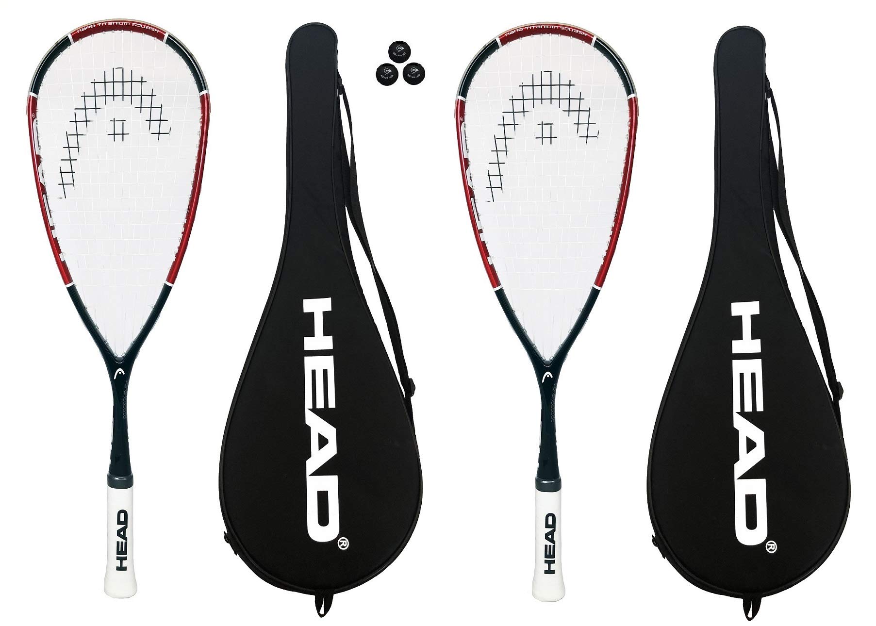 Buy HEAD Nano Ti Squash Racket Series x 2 + 3 Squash Balls (Various