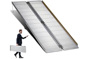 TRIBLE SIX 6 ft Lightweight Fold Portable Ramp Mobility Scooters Wheelchair Ramps with Carry Handle (6 ft x 28.3 in 600 lb Capacity)