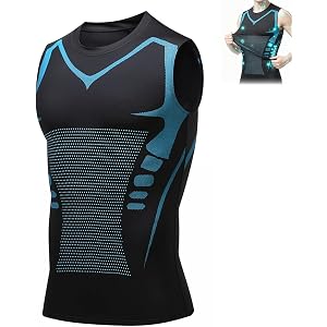 Shirt for Men, Slimming Body Shaper Vest, High Elasticity Tummy Control, No Rolling Edges,Breathable, Sweat-Wicking for Gym