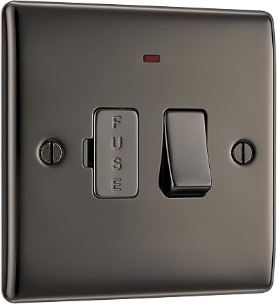 BG Electrical Switched Fused Connection Unit 13A Black Nickel Power Indicator