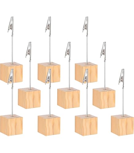 10 Pièces Supports Photos En Bois Forme Fleur Tournesol - Pinces Mémo Créatives Pour Bureau Et Décoration