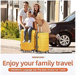 SHOWKOO Luggage Sets Expandable PC+ABS Durable