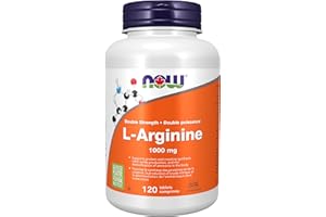 NOW Supplements, L-Arginine 1,000 mg, Nitric Oxide Precursor, Amino Acid, 120 Tablets
