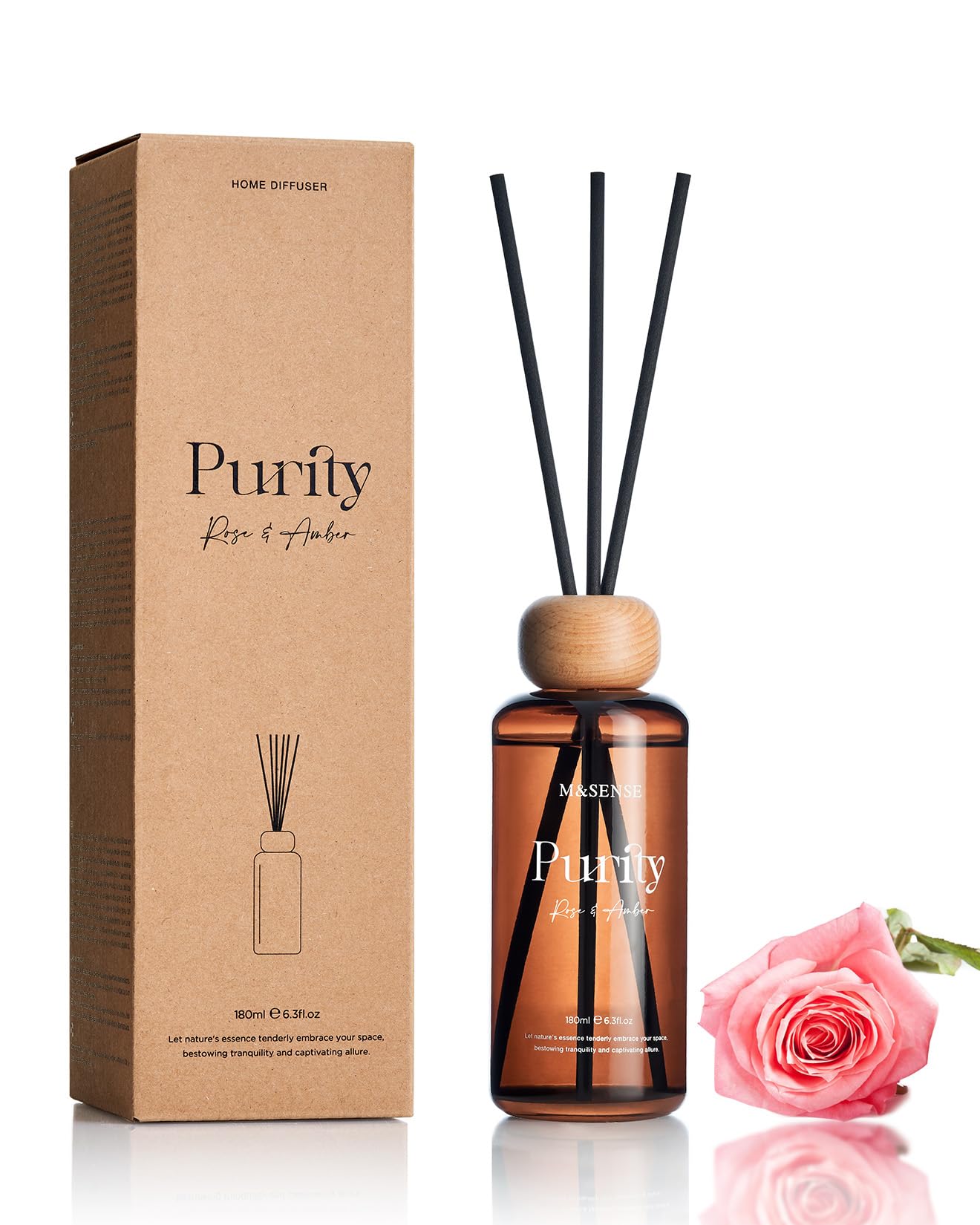 M&SENSE Rose Amber Reed Diffuser: 6.3 fl oz