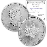 1988 - Present (Random Year) 1 oz Canadian Silver Maple Leaf $5 Seller BU | Brilliant Uncirculated with Certificate of Authenticity