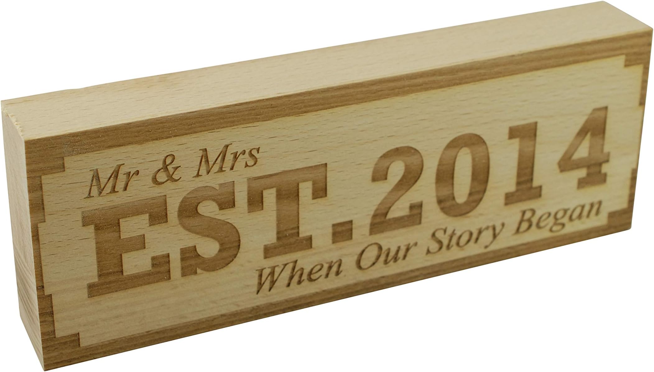 Pirantin EST 2014 6th Anniversary Sign Mr & Mrs Established 2014 When Our Story Began Free Standing