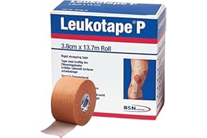 BSN Leukotape P Rigid Sports Strapping Tape 1.5 Inch x 15 Yards Strong Adhesive Athletic Taping Roll Skin Tone Design for Tra