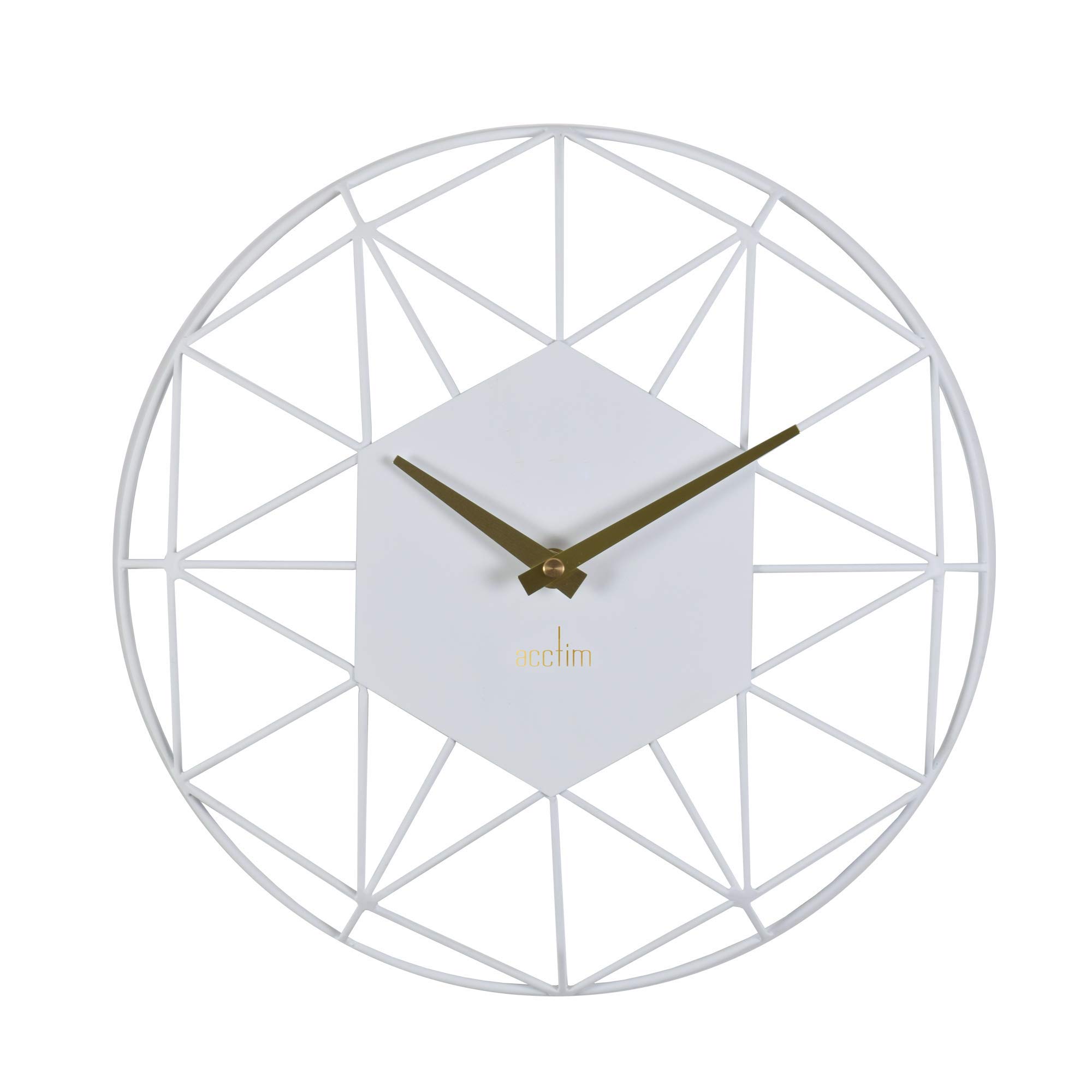 Acctim 29572 Alva quartz wall clock with white wire dial
