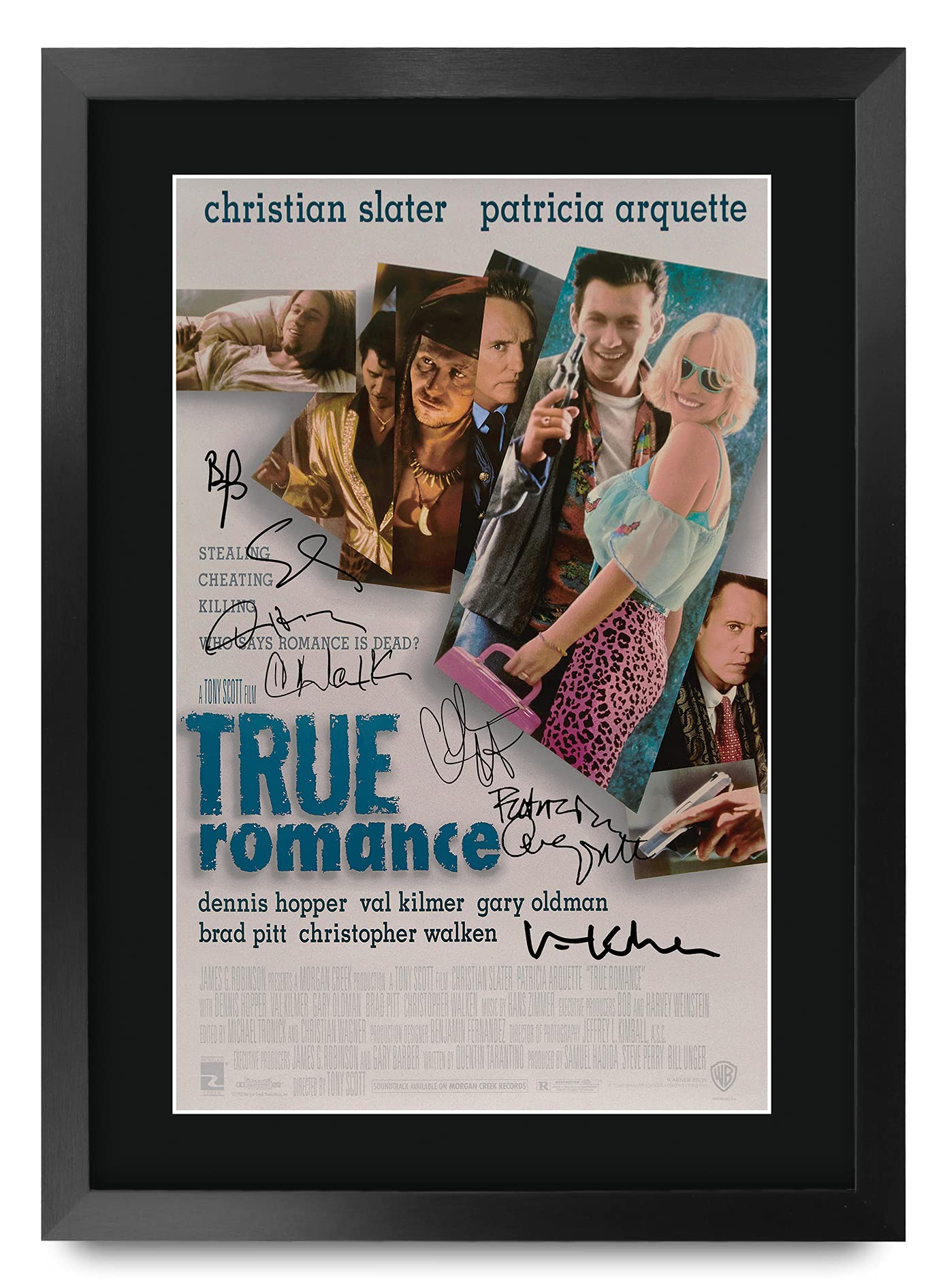 HWC Trading True Romance Gifts Printed Signed Autograph Picture for Movie Memorabilia Fans - A3 Framed