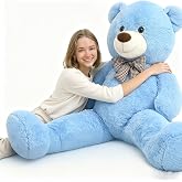 Toys Studio Big Blue Teddy Bear 47 Inch Giant Teddy Bear 4ft Tall, Stuffed Animal for Girls Women Christmas Valentine's Day Large Plush Toy for Kids Baby Shower Party Decorations