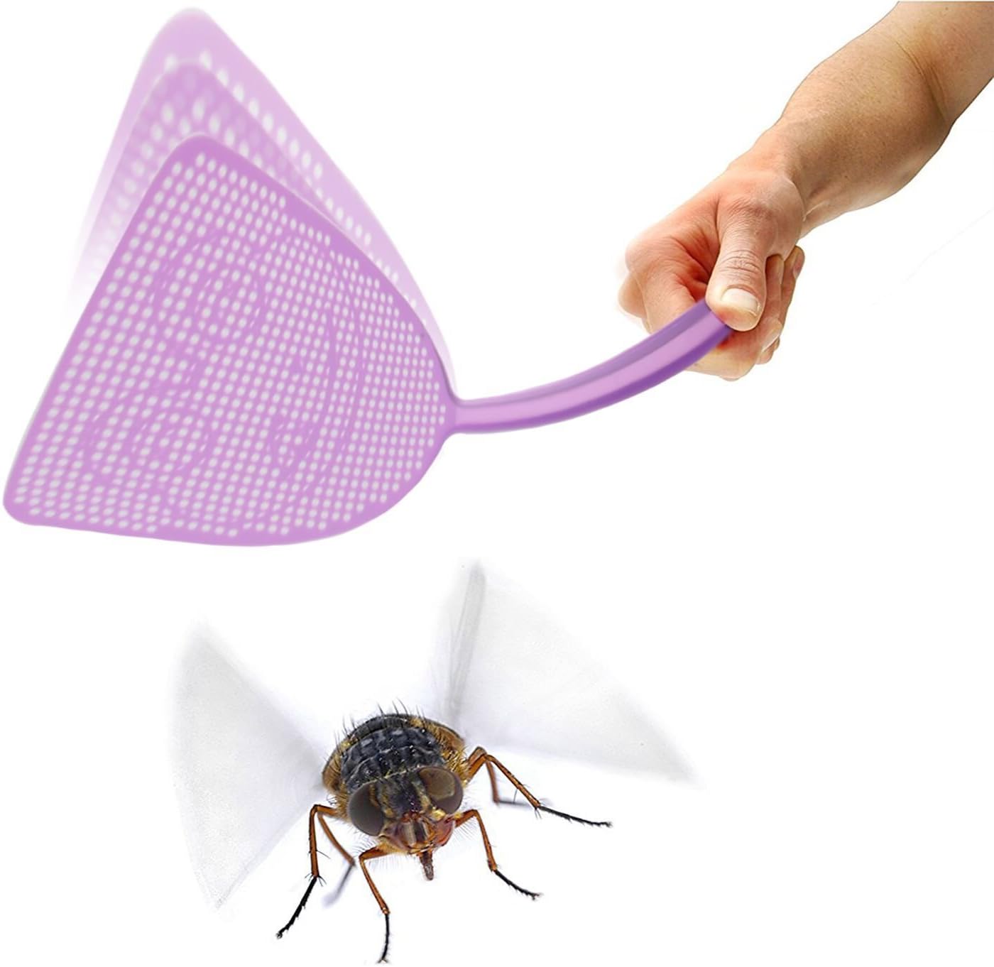 jiemei Fly Swatter, 5 Pack Manual Pest Control Colorful Plastic with 17.5'' Durable Long Handle House Wife Helper (5X): Garden & Outdoor