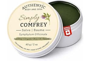 Comfrey Salve, Comfrey Leaf Infused Organic Cold-Pressed Olive Oil, Natural Unrefined Organic Beeswax from Alberta, Unscented