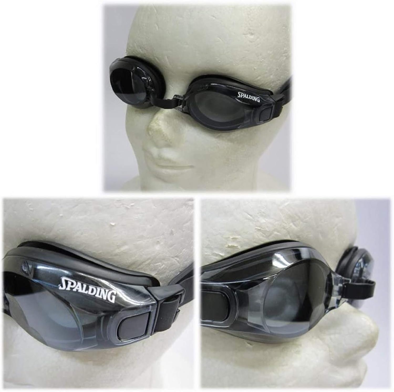 【Amazon.co.jp 限定】 SPALDING(スポルディング) 大人用 スイミングゴーグル 度付きレンズ 度数-5.0 くもり止め UVカット シリコーン製 日本製 ハードケース付き ブラック SPS-103OPP