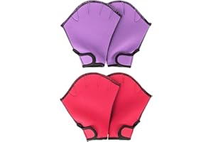 Huliyhus 2 Pairs Swimming Gloves Aquatic Swim Training Gloves Aquatic Fitness Water Resistance Webbed Gloves for Men Women Water Aerobics