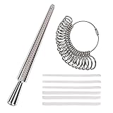 KATOOM Ring Sizer Ring Measure Metal Finger Measuring Ring Sizer Gauge Set with 