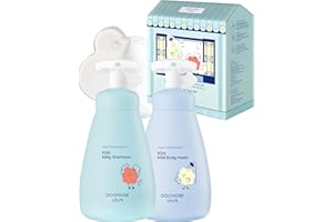 GOONGBE Kids Wash Duo Set - Korean Low pH Silky Shampoo & Mild Body Wash - Silicone-Free Hair Care & Micellar Body Cleanser - Allergen-Free Formula for Sensitive Skin, 10.1 fl.oz. & 10.1 fl.oz.