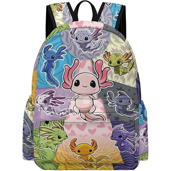 Amazon.com: Cute Axolotl Backpack Bookbag Laptop Backpacks  display picture 2