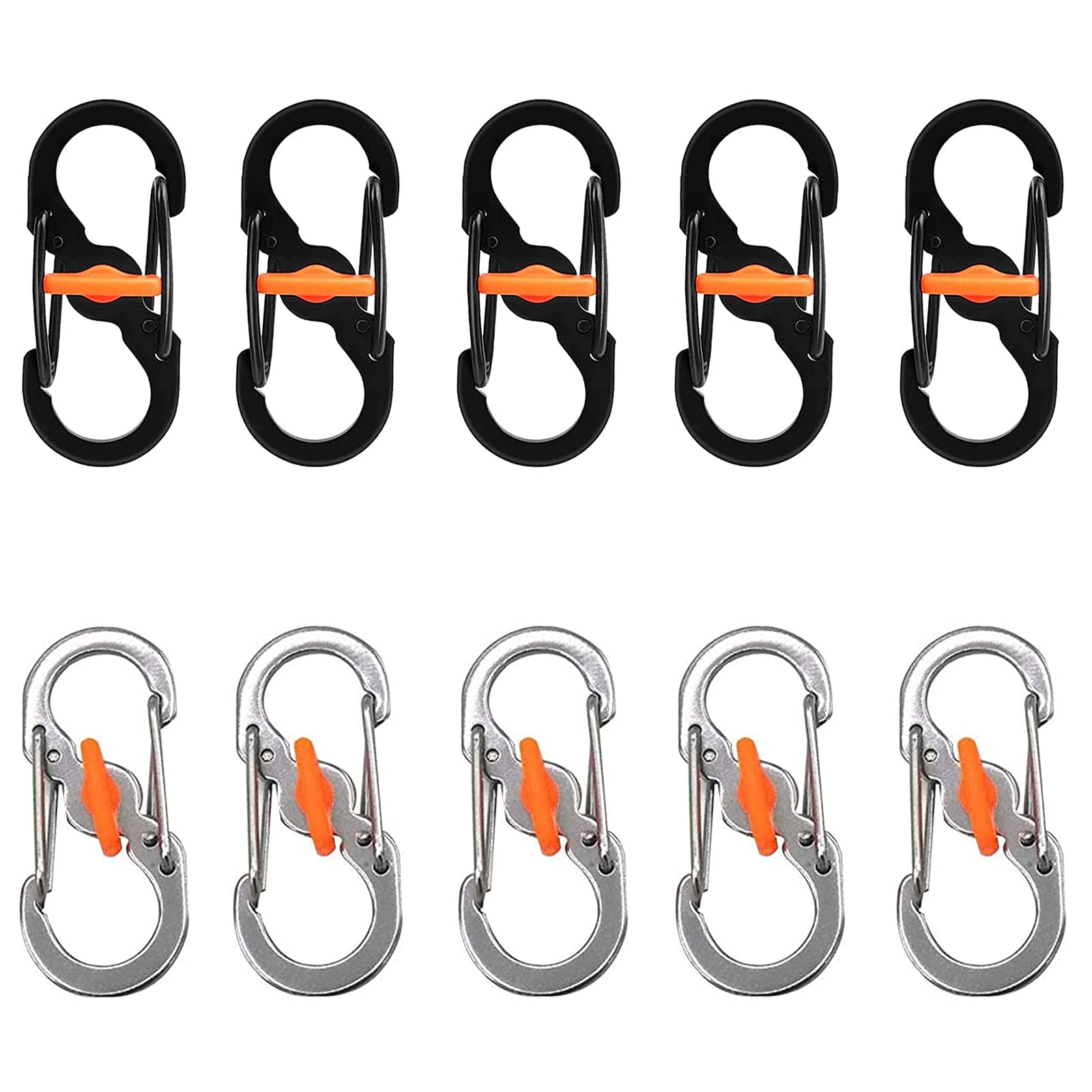 DHER S Outdoor Camping Hook Mini S Clip Backpack 10 Pieces S-shaped Carabiner Anti-Theft and Anti-Drop Closure Clip Made of Stainless Steel Mini S-shaped Can be Used for Key Pendant Backpack Outdoor