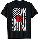 Patriotic Design Axe Halligan Thin Line Red Firefighter T-Shirt
