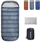 BISINNA XXL Wide Sleeping Bag 230x100cm 3-4 Season Plus Size Warm Waterproof