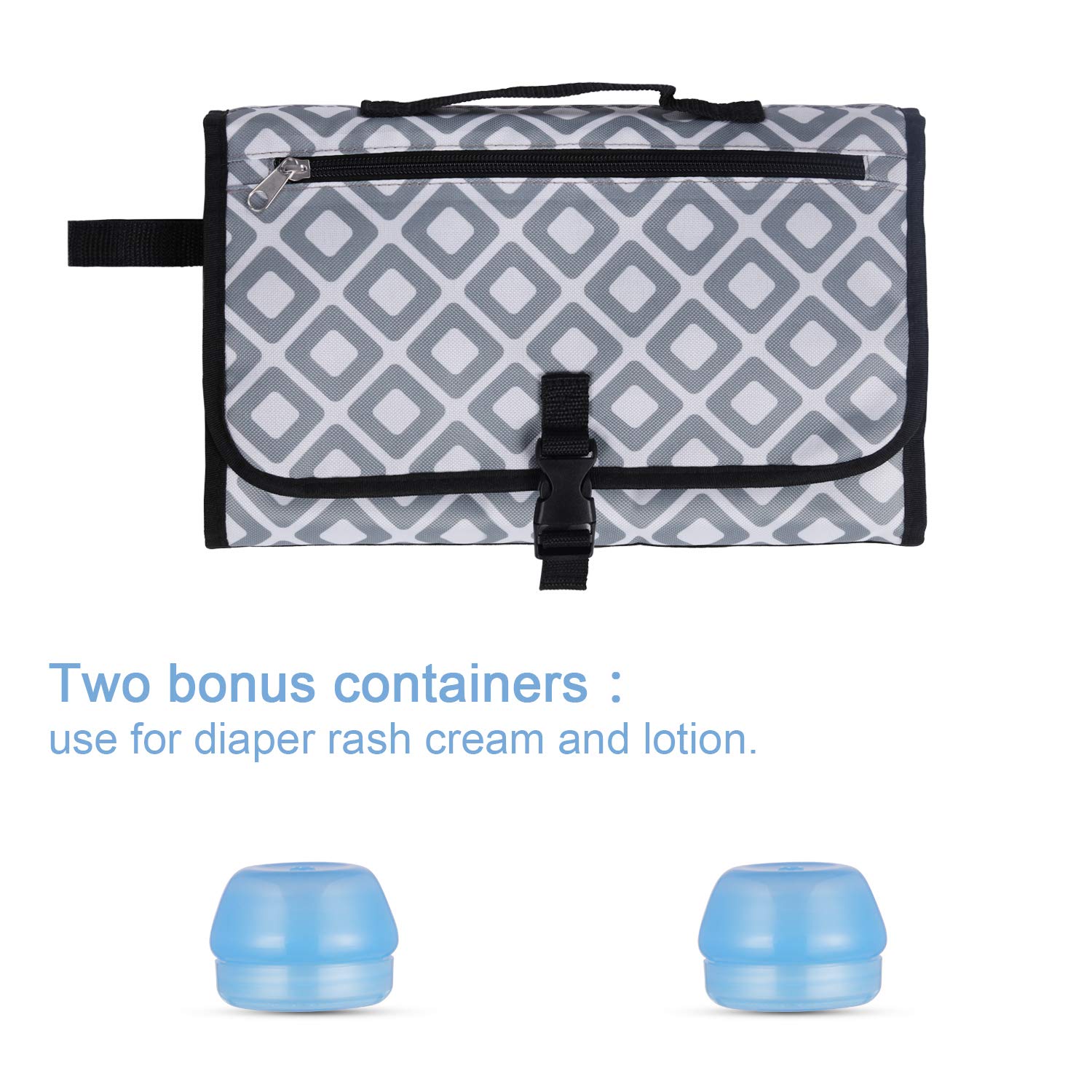 Portable Changing Pad, Diaper Clutch Kit, Travel Foldable Station Mat for Baby Diapering, Waterproof Lightweight Cushion for Toddlers, Infants or Newborns