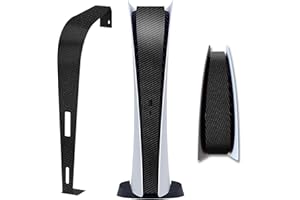 ZJRUI PS5 Console Middle Skin, Integral PS5 Digital Edition Host Middle Strip Sticker, Console Center Part Protection Strip Film, PS5 Middle Sticker Accessories Durable Scratch Resistant (Carbon Black)