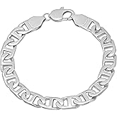 Men's Stainless Steel 6.5mm Flat Mariner Link Chain 8.5" Bracelet - Lobster Claw