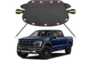 XHRING Car Windshield Snow Cover for Ice and Snow Truck Winter Anti-Snow Shield Magnetic Pickup Frost Shade with Side Mirror Covers, for F150 RAM Silverado Sierra and Other Large Trucks SUV MPV, XL