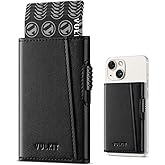 VULKIT Magnetic Wallet Card Holder Phone Card Holders Slim Leather Pop Up Case NFC/RFID Blocking, Compatible with iPhone 16/15/14/13/12 Series Black