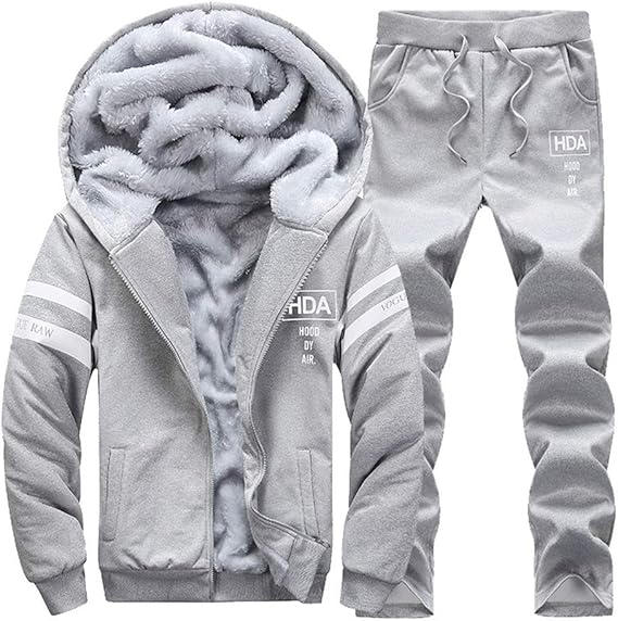 Amazon おしゃれ メンズ 裏起毛 スウェット 長袖 上下セット ジップアップ パーカー ジャージ 大きい サイズ スエット スポーツウェア フード付き 秋冬 コート ジャケット 通販