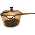 Vision Corning Visionware Amber Non-Stick Saucepan w/ Lid 1 Liter USA
