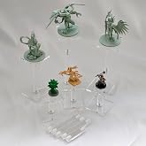 Combat Risers for DND Flying Miniatures, Raised Platforms for Tabletop RPG | 6pcs Clear Acrylic, Adjustable Height, Multi-Tiered Raised Platforms for Aerial RPG Combat Scenes