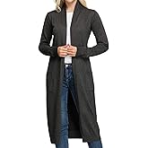 GRACE KARIN Essential Solid Open Front Maxi Long Knitted Cardigan Sweater for Women
