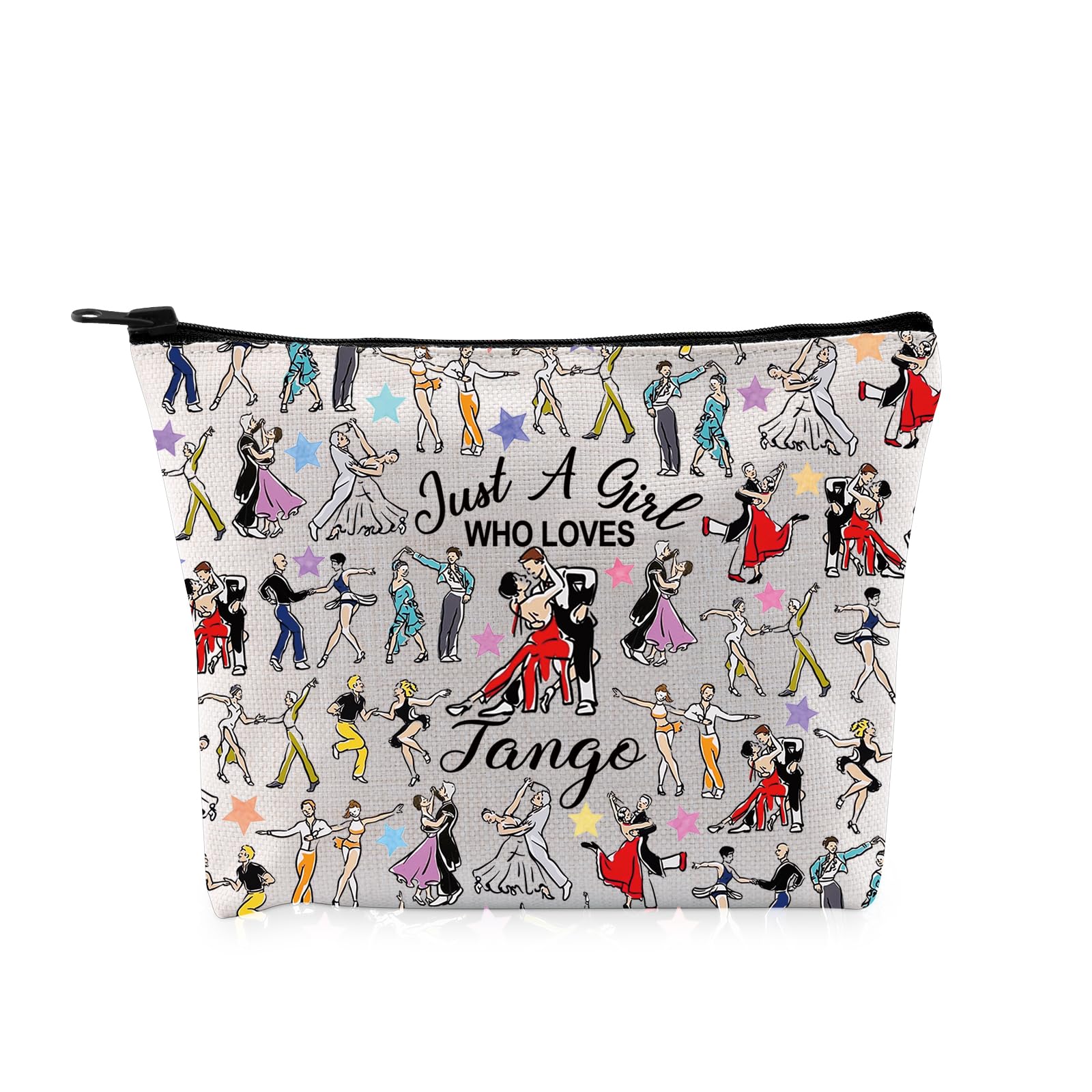 PYOUL Tango Lover Gift Who Loves Tango Makeup Bag Tango Fan Cosmetic Bag Tango Dancer Zipper Pouch Bag (Who Loves Tango Bag)