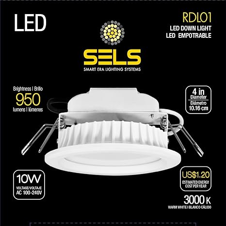 Sels Led Recessed Light Led Downlight 10 Watts 4 Inch 950 Lumens 75 Watt Equivalent Recessed Downlight 3000k Soft White Amazon Com