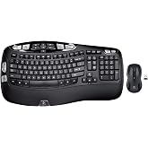 Logitech MK550 Wireless Wave K350 Keyboard and Mouse Combo - Long Battery Life, Ergonomic Wave Design