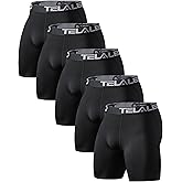 TELALEO 6 or 5 Pack Compression Shorts for Men Spandex Sport Shorts Athletic Workout Running Performance Baselayer Underwear