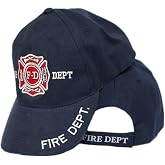 AES Fire Department Dept Red Emblem Navy Blue Plain 3D Embroidered Cap Hat Cap655BU