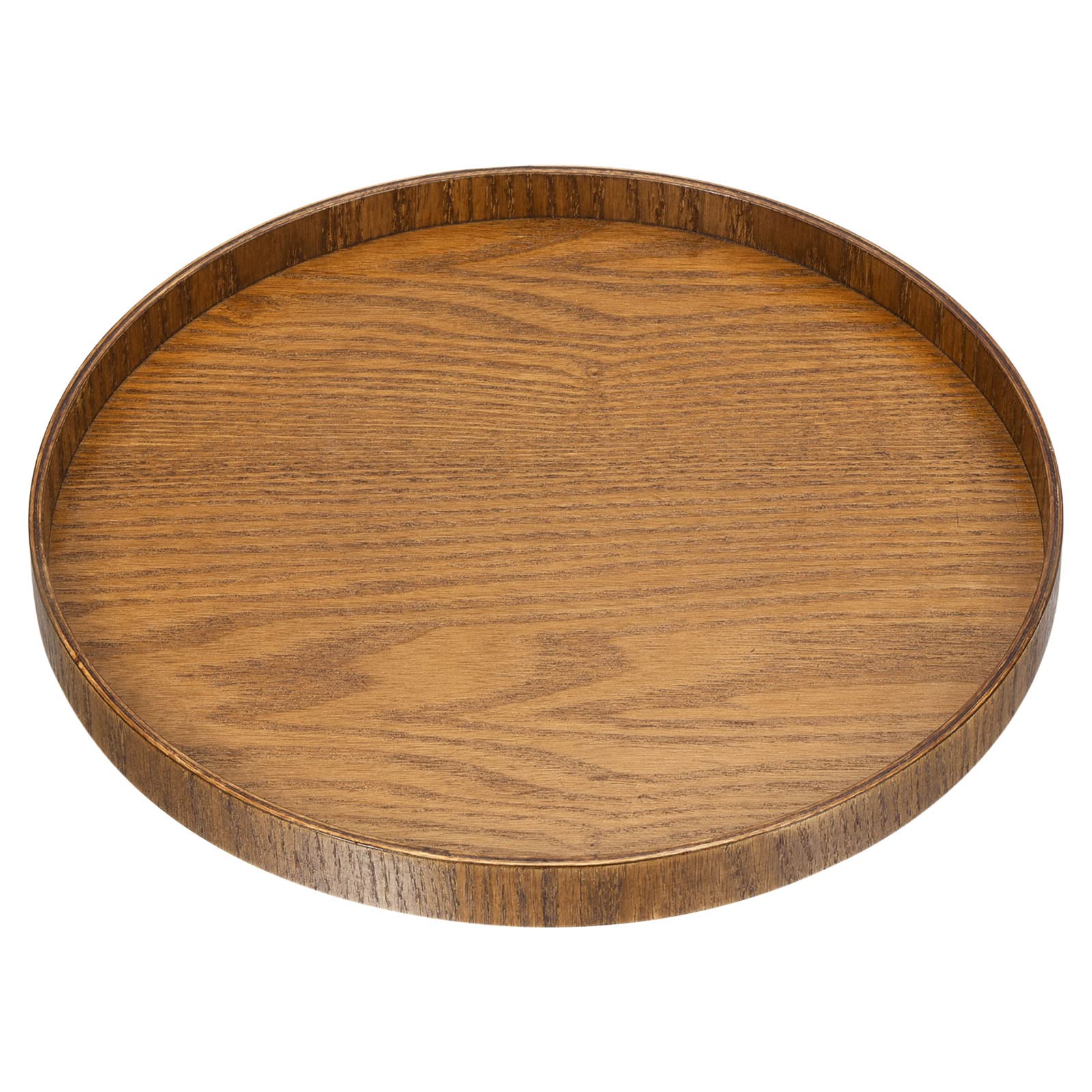 PATIKIL Wood Serving Tray 11 Inch, Round Decorative Platter for Home Decor Kitchen Table Candle Holder, Brown
