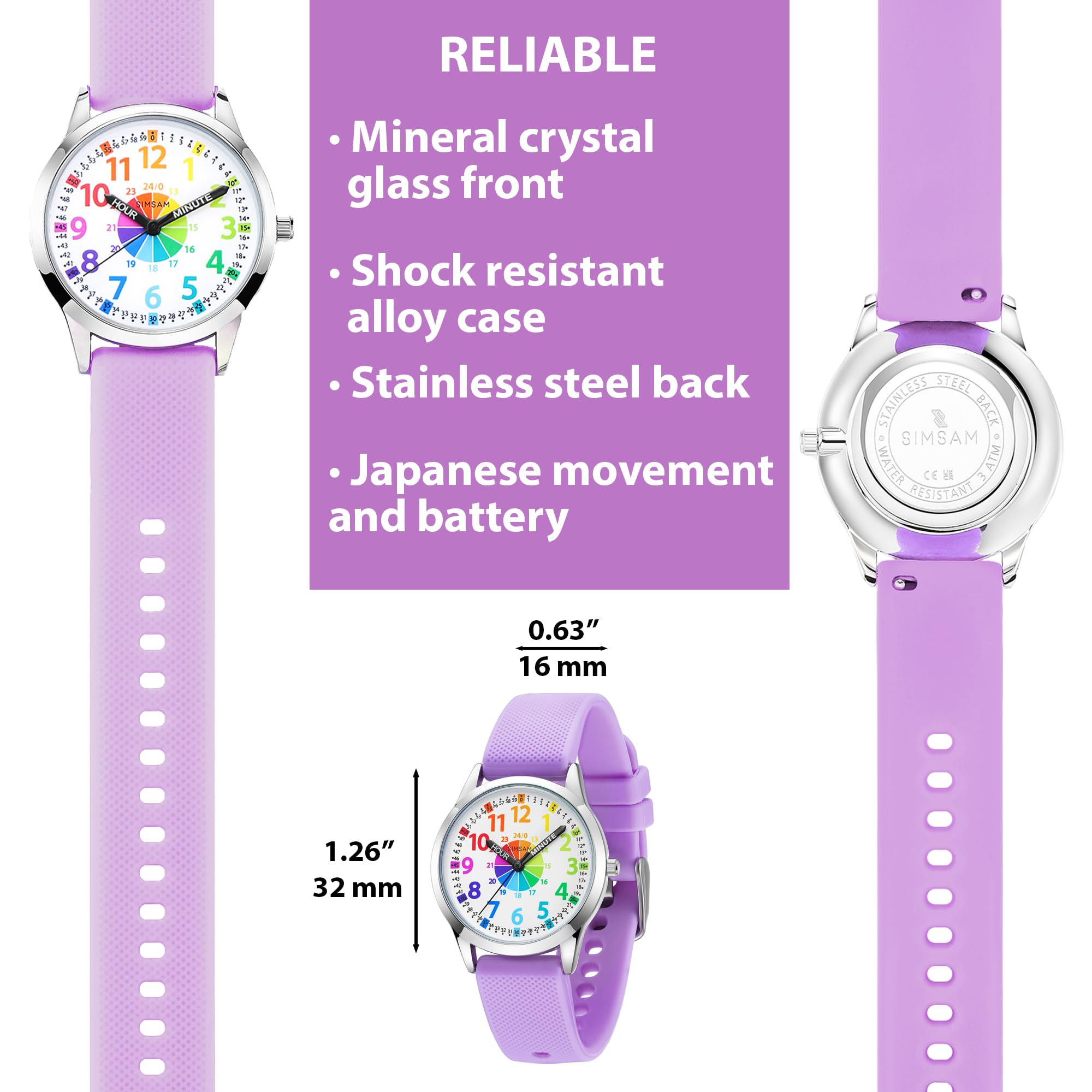 Kids Analog Watch, Learning Watch for Kids 8-12, Waterproof Time Teacher Watches for Boys Ages 5-7 6-8, Easy to Read Educational Girls Watches Ages 8-12, Great Gift Boys Girls Year 4-12 Old Waterproof