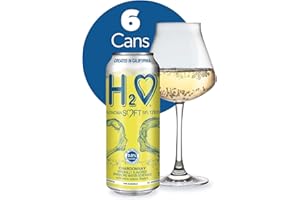 H2❤ H2o (Complex Flavor) C6 – California White Non Alcoholic Wine Infused Refreshment, 0.0% Non, Jam-packed with flavor plus Hydrating Minerals (Larger 1.5x size Chardonnay, Pack of 6-12 Fl oz)