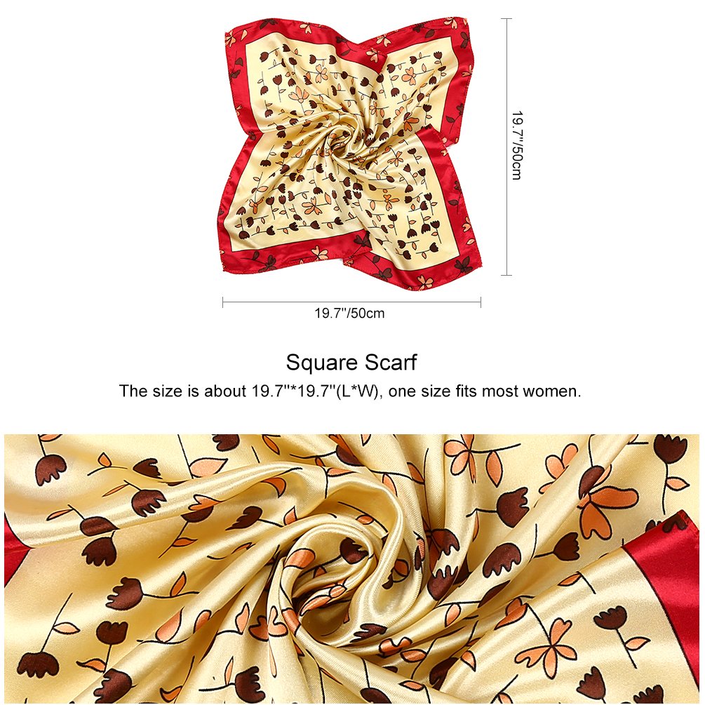 VBIGER 12PCS Womens Mixed Silk Square Scarves Bandana Scarf 50x50cm (Design 2)