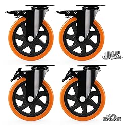Caster Wheels, Heavy Duty 6 Inch Casters Set of