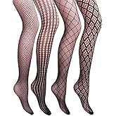 VERO MONTE Women Patterned Fishnet Tights Black Fishnets Net Stockings Pantyhose