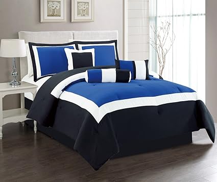 Amazon Com 7 Piece Oversize Navy Blue Black Grey Color Block