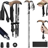 Walking Cane-Foldable, Adjustable,Collapsible Walking Canes for Men&amp;Women,Heavy Duty All Terrain Tip,with Travel Bag-Walking Sticks for Seniors&amp;Adults[Black] Trekking Poles Hiking Walking Stick