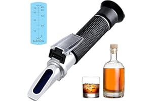 XRCLIF Optics Alcohol Refractometer Automatic Temperature Compensation Alcohol Meter 0~80% v/v Spirit Alcohol Content Measurement Tool Tester for Alcohol Liquor Production, Ethanol with Water Winemakers